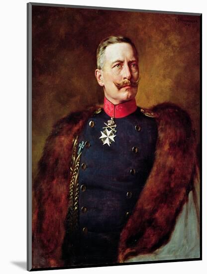 Portrait of Kaiser Wilhelm II (1859-1941)-Bruno Heinrich Strassberger-Mounted Giclee Print