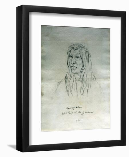 Portrait of Kamayakhen Head Chief of the Yakimas-Gustav Sohon-Framed Giclee Print