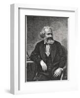Portrait of Karl Marx (1818-83) 1857-null-Framed Giclee Print