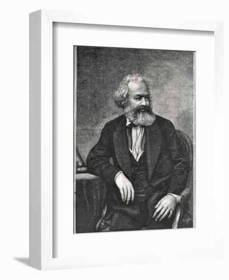 Portrait of Karl Marx (1818-83) 1857-null-Framed Giclee Print