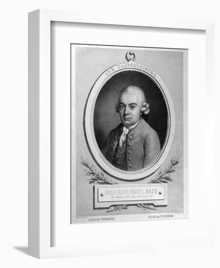 Portrait of Karl Philipp Emmanuel Bach-French School-Framed Giclee Print