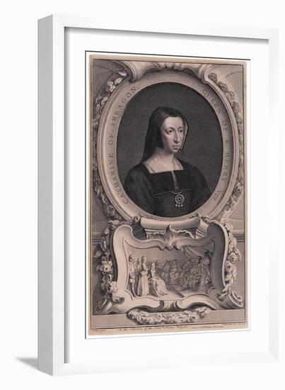 Portrait of Katherine of Aragon, after Arthur Pond-Jacobus Houbracken-Framed Giclee Print