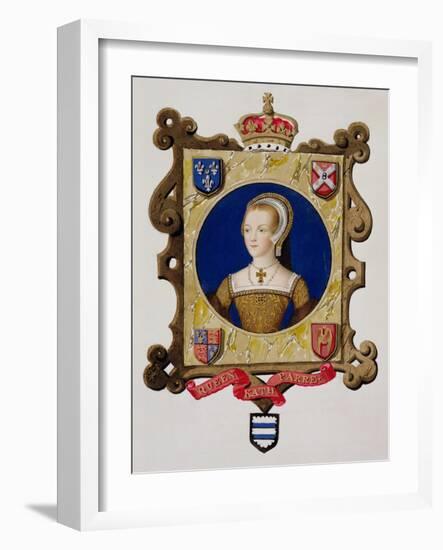 Portrait of Katherine Parr 6th Queen of Henry VIII as a Young Woman-Sarah Countess Of Essex-Framed Giclee Print