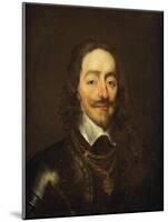 Portrait of King Charles I Wearing Armour and the Collage of the Order of the Garter-William Dobson-Mounted Giclee Print