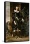 Portrait of King Charles I Wearing the Order of the Garter, with a Dog by His Side-Sir Anthony Van Dyck-Framed Stretched Canvas