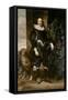 Portrait of King Charles I Wearing the Order of the Garter, with a Dog by His Side-Sir Anthony Van Dyck-Framed Stretched Canvas