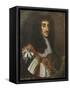 Portrait of King Charles II, Wearing Garter Robes-Sir Peter Lely-Framed Stretched Canvas