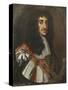 Portrait of King Charles II, Wearing Garter Robes-Sir Peter Lely-Stretched Canvas