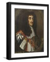 Portrait of King Charles II, Wearing Garter Robes-Sir Peter Lely-Framed Giclee Print