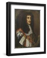 Portrait of King Charles II, Wearing Garter Robes-Sir Peter Lely-Framed Giclee Print