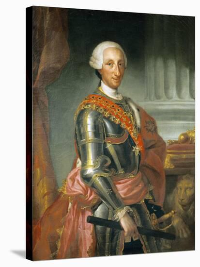 Portrait of King Charles III of Spain-Anton Raphael Mengs-Stretched Canvas