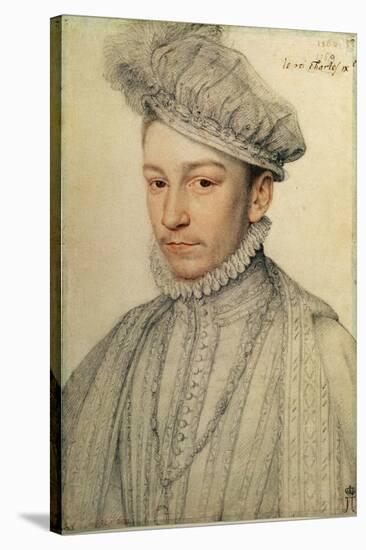 Portrait of King Charles IX of France, 1566-Francois Clouet-Stretched Canvas