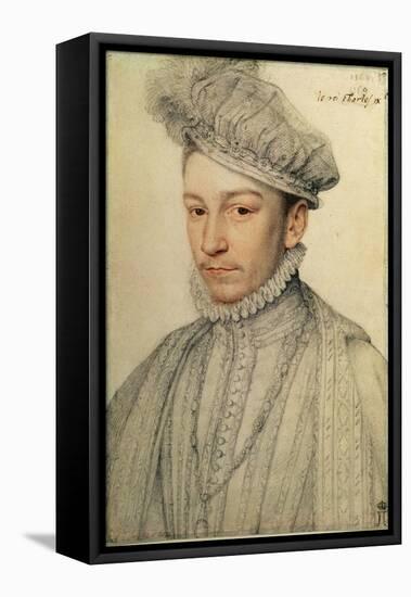 Portrait of King Charles IX of France, 1566-Francois Clouet-Framed Stretched Canvas