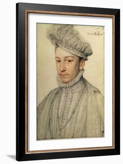 Portrait of King Charles IX of France, 1566-Francois Clouet-Framed Giclee Print