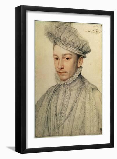 Portrait of King Charles IX of France, 1566-Francois Clouet-Framed Giclee Print