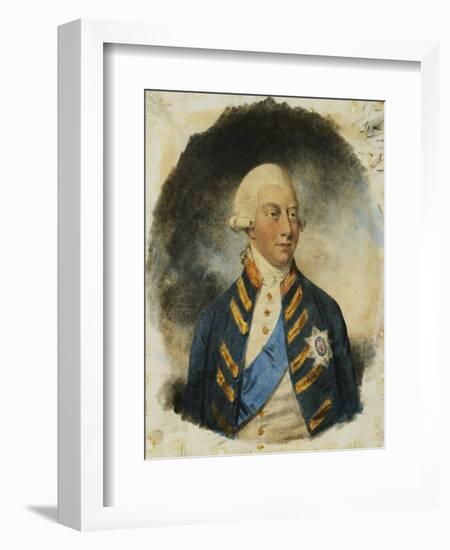 Portrait of King George III, Small Half Length, Wearing Windsor Uniform and Ribbon and Star of…-John Dowman-Framed Giclee Print