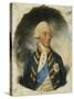 Portrait of King George III, wearing Windsor Uniform and Ribbon and Star of the Garter-John Downman-Stretched Canvas