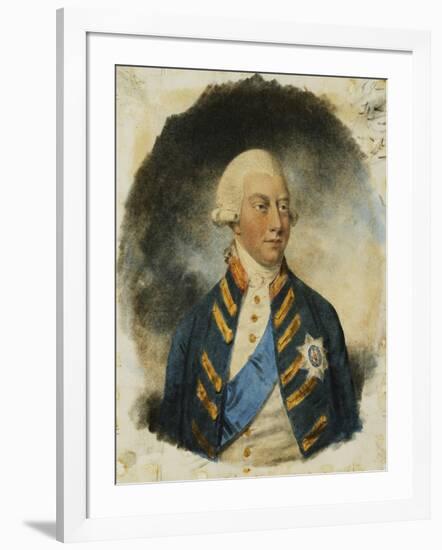 Portrait of King George III, wearing Windsor Uniform and Ribbon and Star of the Garter-John Downman-Framed Giclee Print