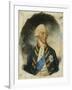 Portrait of King George III, wearing Windsor Uniform and Ribbon and Star of the Garter-John Downman-Framed Giclee Print