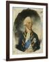 Portrait of King George III, wearing Windsor Uniform and Ribbon and Star of the Garter-John Downman-Framed Giclee Print