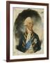 Portrait of King George III, wearing Windsor Uniform and Ribbon and Star of the Garter-John Downman-Framed Giclee Print