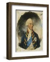 Portrait of King George III, wearing Windsor Uniform and Ribbon and Star of the Garter-John Downman-Framed Giclee Print