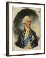 Portrait of King George III, wearing Windsor Uniform and Ribbon and Star of the Garter-John Downman-Framed Giclee Print