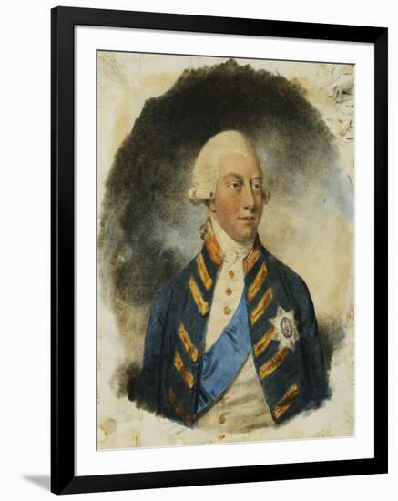 Portrait of King George III, wearing Windsor Uniform and Ribbon and Star of the Garter-John Downman-Framed Giclee Print