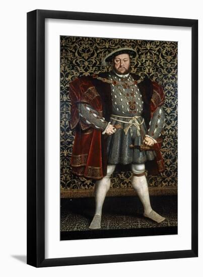 Portrait of King Henry VIII, after 1557-Hans Holbein the Younger-Framed Giclee Print