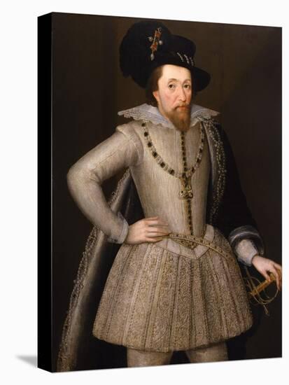 Portrait of King James I-John De Critz The Elder-Stretched Canvas