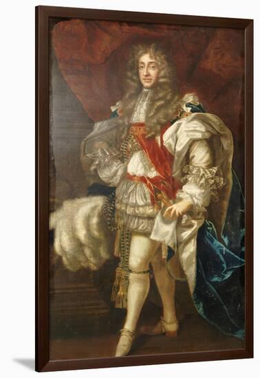 Portrait of King James II of England (1633-1701), Full Length, in Garter Robes-Sir Peter Lely-Framed Giclee Print