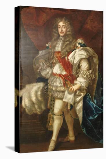 Portrait of King James II of England (1633-1701), Full Length, in Garter Robes-Sir Peter Lely-Stretched Canvas