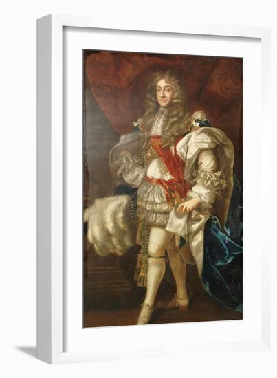 Portrait of King James II of England (1633-1701), Full Length, in Garter Robes-Sir Peter Lely-Framed Giclee Print