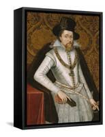 Portrait of King James VI of Scotland, James I of England (1566-1625)-John De Critz-Framed Stretched Canvas