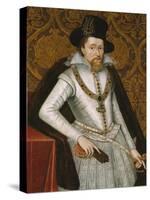 Portrait of King James VI of Scotland, James I of England (1566-1625)-John De Critz-Stretched Canvas