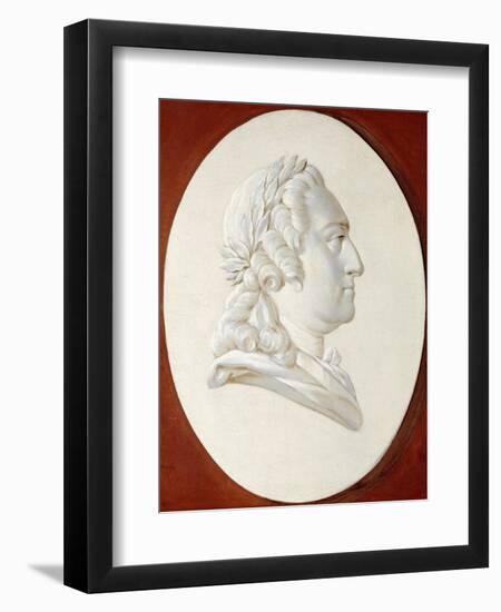 Portrait of King Louis XV, Bust-Length, in a Painted Oval, a Trompe L'Oeil Medallion-Henri Roland De La Porte-Framed Giclee Print