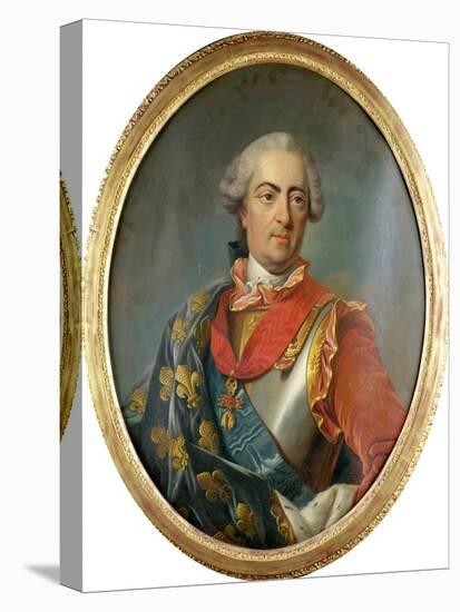 Portrait of King Louis XV of France, Wearing the Order of the Golden Fleece-Carle van Loo-Stretched Canvas
