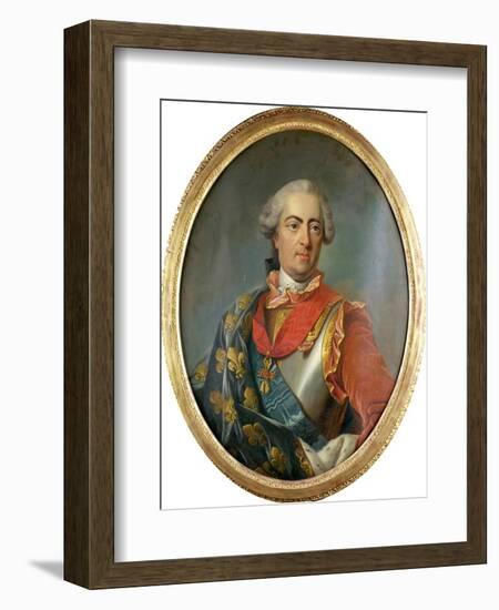 Portrait of King Louis XV of France, Wearing the Order of the Golden Fleece-Carle van Loo-Framed Giclee Print