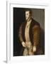 Portrait of King Philip II of Spain, in Gold-Embroidered Costume with Order of the Golden Fleece-Titian (Tiziano Vecelli)-Framed Giclee Print