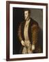 Portrait of King Philip II of Spain, in Gold-Embroidered Costume with Order of the Golden Fleece-Titian (Tiziano Vecelli)-Framed Giclee Print