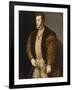 Portrait of King Philip II of Spain, in Gold-Embroidered Costume with Order of the Golden Fleece-Titian (Tiziano Vecelli)-Framed Giclee Print