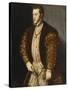 Portrait of King Philip II of Spain, in Gold-Embroidered Costume with Order of the Golden Fleece-Titian (Tiziano Vecelli)-Stretched Canvas