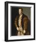 Portrait of King Philip II of Spain, in Gold-Embroidered Costume with Order of the Golden Fleece-Titian (Tiziano Vecelli)-Framed Giclee Print