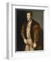 Portrait of King Philip II of Spain, in Gold-Embroidered Costume with Order of the Golden Fleece-Titian (Tiziano Vecelli)-Framed Giclee Print