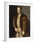 Portrait of King Philip II of Spain, in Gold-Embroidered Costume with Order of the Golden Fleece-Titian (Tiziano Vecelli)-Framed Giclee Print