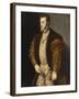 Portrait of King Philip II of Spain, in Gold-Embroidered Costume with Order of the Golden Fleece-Titian (Tiziano Vecelli)-Framed Giclee Print