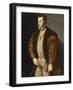 Portrait of King Philip II of Spain, in Gold-Embroidered Costume with Order of the Golden Fleece-Titian (Tiziano Vecelli)-Framed Giclee Print