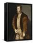 Portrait of King Philip II of Spain, in Gold-Embroidered Costume with Order of the Golden Fleece-Titian (Tiziano Vecelli)-Framed Stretched Canvas