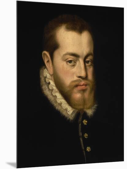 Portrait of King Philip II of Spain-Alonso Sanchez Coello-Mounted Giclee Print