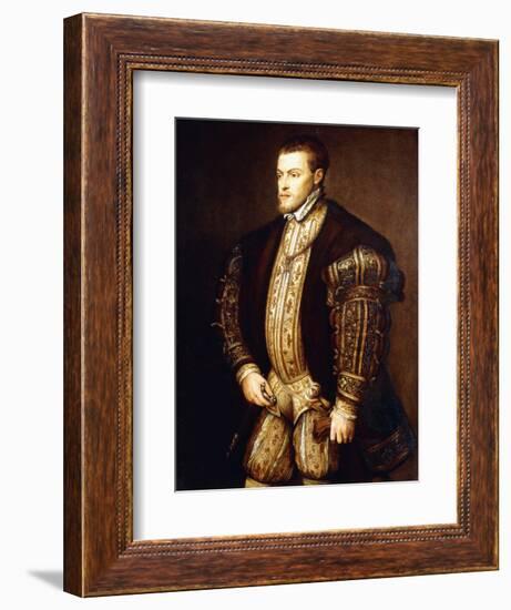 Portrait of King Philip II of Spain-Titian (Tiziano Vecelli)-Framed Giclee Print